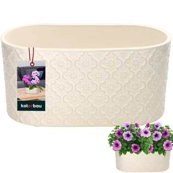 Obloukový keramický dekoratívny kvetináč elegantný krémový 12x25 cm