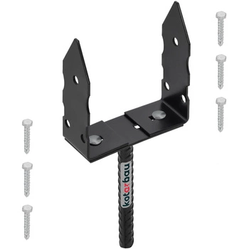 Základňa stĺpa s tyčou 0-165 u kotva do muriva - Farba čierna