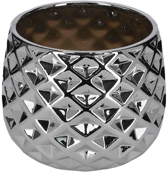 Kvetináč keramický obal glazúrovaný 13 cm - Farba biela