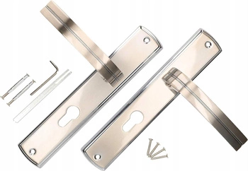 Dverová kľučka na vložku dlhý štít nikl-chróm 90 mm - Farba nikl-chróm