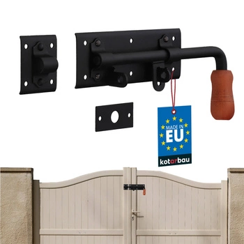 Garážová závora zámok dvere brány oceľ pravá čierna 280 mm