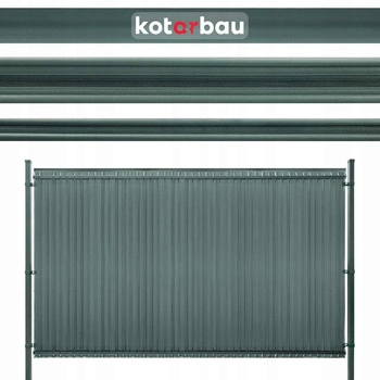 Kryt plotového panelu s pásmi zelený 122 cm