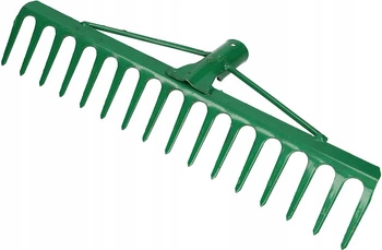 Záhradné hrable zosilnené 16-zubé kovové - Farba zelená