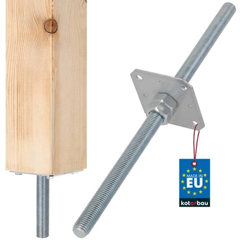 Základňa tyče nastaviteľný závit 110x110x500