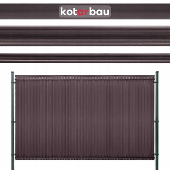 Kryt plotového panelu s pásmi hnedý 122 cm