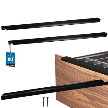 Úchyt nábytkový hliníkový čierny mat 480/500 mm sada 2 ks.