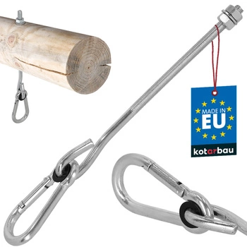 Hák na hojdačku s karabínou skrutkový do dreva m10 230 mm