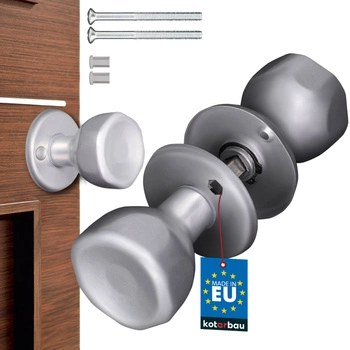 Otočný gombík pre dvere brány striebro