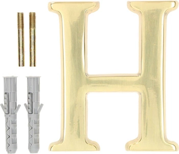 Písmeno "h" pre výšku domových dverí z mosadze 10 cm