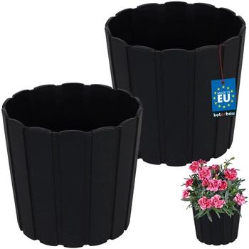 Plastový kvetináč na kvety antracit 15cm sada 2 ks.