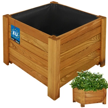 Záhradný kvetináč na terasu vonkajší drevený dub 38x38cm