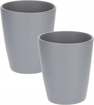 Keramický kvetináč 12 cm matný sivý - 2 ks.