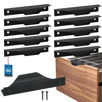 Hranatá nábytková úchytka moderná hliníková matná čierna 96 mm sada 10 ks.