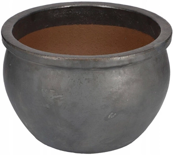 Kvetináč keramický obal pr. 34 glazúrovaný - Farba grafitová