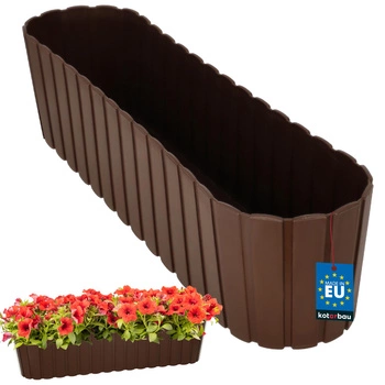 Oválny kvetináč na balkón terasu rustikálny hnedý 600 mm