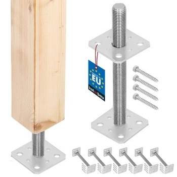 Podstavec stĺpa skrutkovací nastaviteľný tyč m24 80x80x250 mm sada 6 ks.