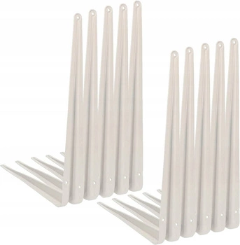 Rohový držiak na policu, podpera 45x40 cm, 10 ks - Biela farba