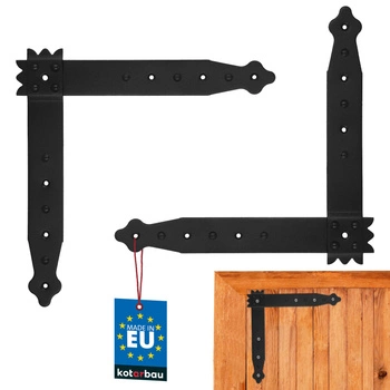 Rohový roh pre okenice kované železo retro čierny 25x25 cm sada 2 ks.