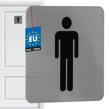 Značka na dvere wc pre mužov piktogram samolepiaca oceľ 7x7 cm