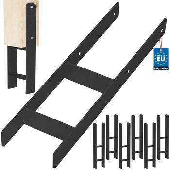 Základňa stĺpika h na zamurovanie pozinkovaná čierna 150 mm sada 6 ks.