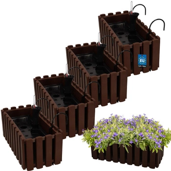 Kvetináč balkónový hnedý 400 MM Sada 4 ks..