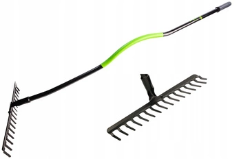 Vystužené 16-zubové kovové hrable s rukoväťou