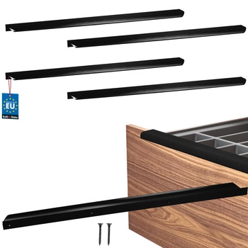 Úchyt nábytkový hliníkový čierny mat 480/500 mm sada 4 ks.