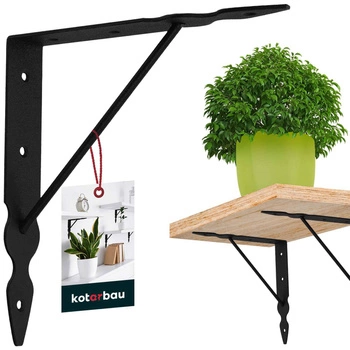 Podpera na police s výstuhou čierna 20x20 cm