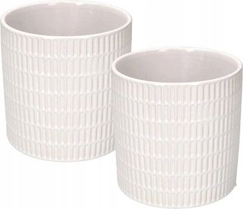 Sada 2x obal na kvetináč 12 glazovaná keramika