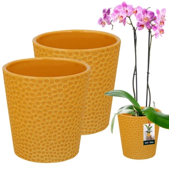 Keramický kvetináč horčica rastliny orchidey 9,5 cm sada 2 ks.