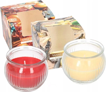 Sada 2 vonných sviečok v okrúhlom skle