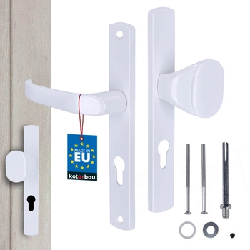 Kľučka s vložkou pre bránu bráničku dvere hliníková biela 72 mm