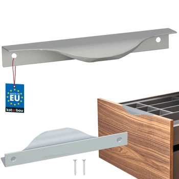 Hranatá nábytková úchytka moderná hliníková strieborná 128 mm