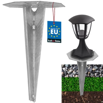 Základňa pre záhradné svietidlá zapustená do zeme kotva 175 mm