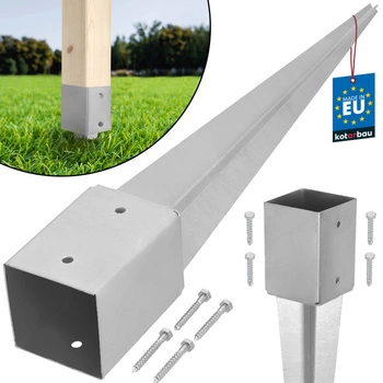 Základňa stĺpa poháňaná kotva zem oceľ 100x100x750 mm