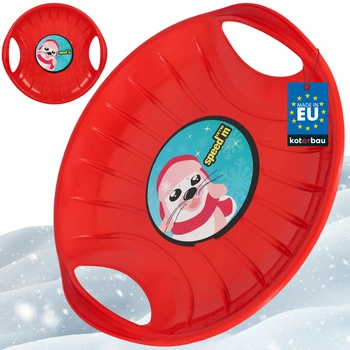 Sánky šmykľavka kruh na sánkovanie po snehu červené 60 cm