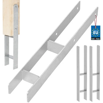 Základňa stĺpika h na zamurovanie pozinkovaná strieborná 80 mm sada 2 ks.