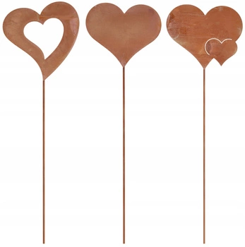 Sada kladivkových figúrok záhradná dekorácia hrdzavé srdce