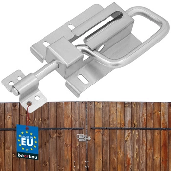 Posuvný zámok na dvierka brány s pružinou strieborný