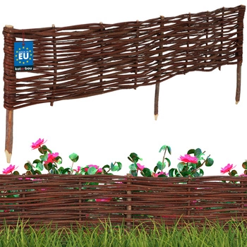 Prútený záhradný plot riadený palisáda lemovanie 120x20 cm