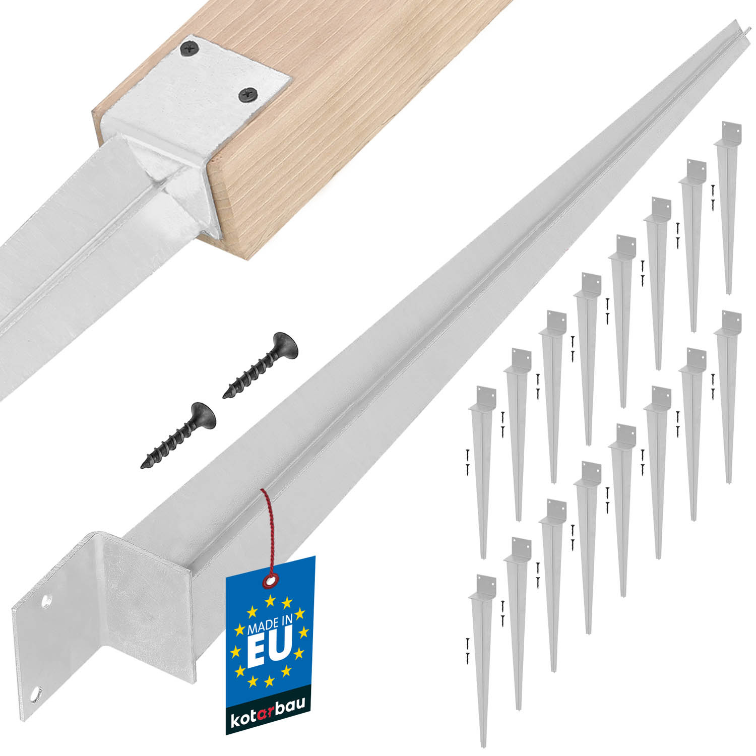 Kotviaca konzola s pohonom na základňu stĺpa typ l - 500 mm sada 16 ks.