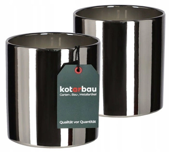 Kvetináč strieborný lesklý fi 130 sada 2 ks.