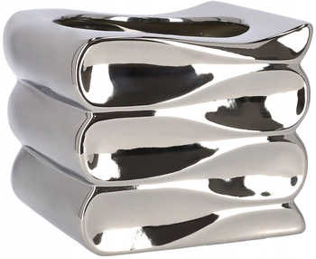 Keramický kvetináč ochranný kvetináč 15 cm strieborný