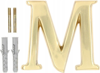 Písmeno "m" pre výšku domových dverí z mosadze 10 cm