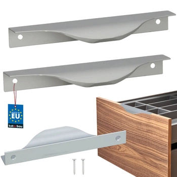 Hranatá nábytková úchytka moderná hliníková strieborná 128 mm sada 2 ks.