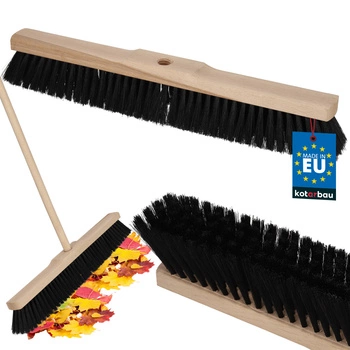Drevená metla na lístie, podlahy, dlažbu nylon 50 cm