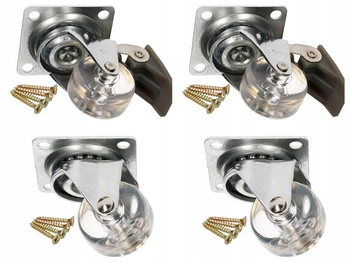 Nábytkové kolieska 35 mm s brzdou/bez brzdy sada 4 ks.