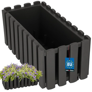 Kvetináč balkónová truhlica na zábradlie rustikálny sivý 400 mm