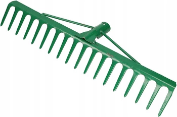 Záhradné hrable zosilnené 18-zubé kovové - Farba zelená
