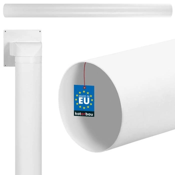 Ventilačný kanál okrúhly rúrka pvc biela 150 cm fi 125 mm